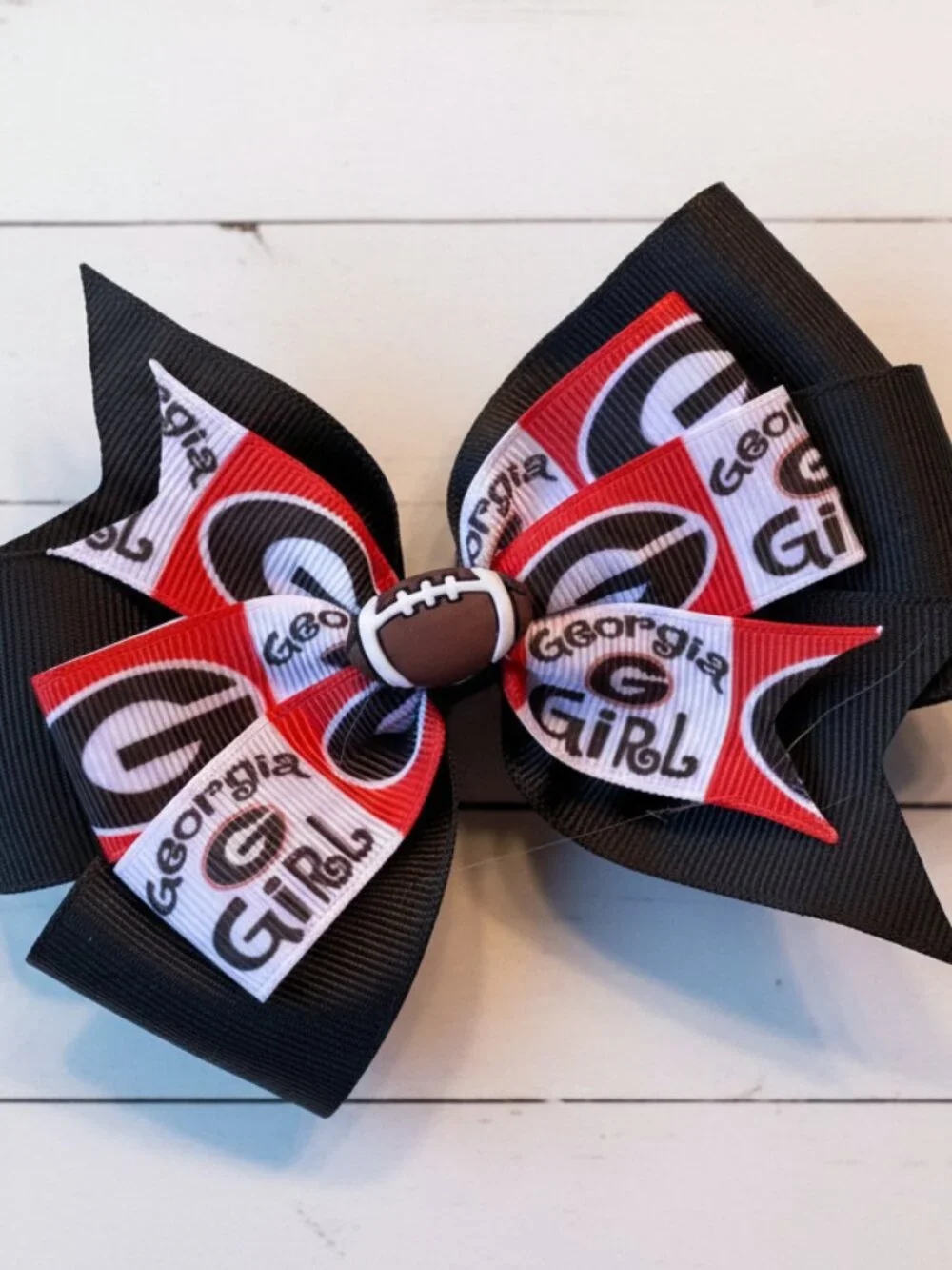 University of Georgia Collegiate Double Hair Bow, Bulldogs, NWT